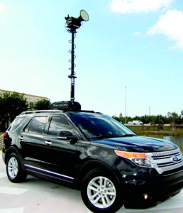 Inflexion is a roof-mounted television broadcast antenna elevation system that elevates an antenna configuration from 1-9 meters above the vehicle’s roof