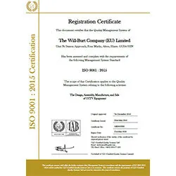  This document certifies that the Quality Management System of Metham Aviation Design, the trading naming of The Will-Burt Company (EU) Limited have been access and approved by CQS (Certified Quality Stems) Limited to the following Management System Standard, BS EN ISO 9001:2015.  The scope of this certification applies to the QMS relating to the following acitivites: The design, assembly, manufacture, and sale Of CCTV equipment.