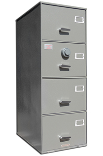 7110-00-082-6112 Class 5 security filing cabinets are GSA-approved for the storage of classified information. They provide protection for 30 man-minutes against covert entry,