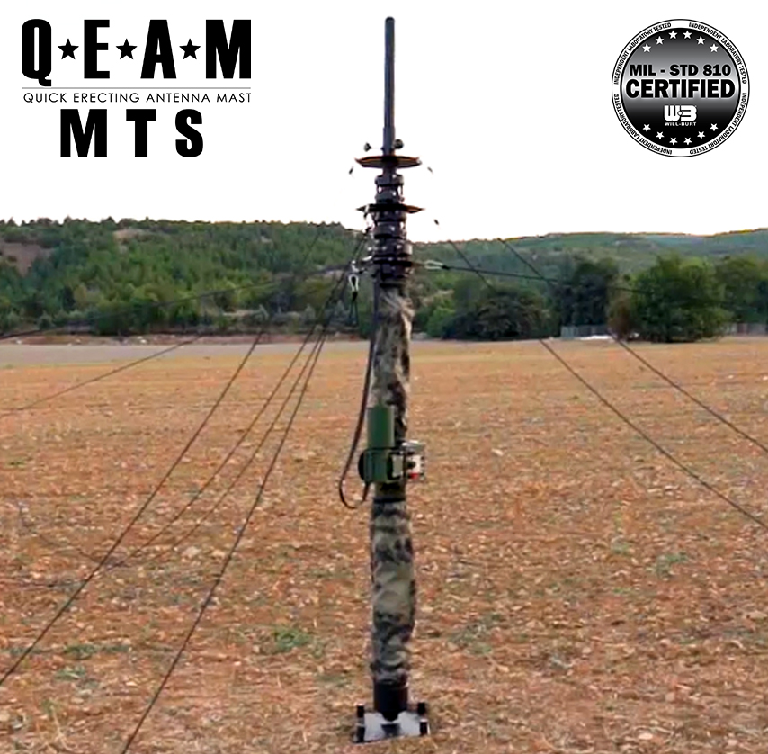 The QEAM MTS Series assures high pointing accuracy with vertical keyways built into the carbon/glass fiber tubes.