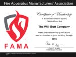 In accordance with its bylaws, FAMA, Fire Apparatus Manufacturers’ Association affirms that The Will-Burt Company meets the membership qualifications and is a member in good standing through 2019.