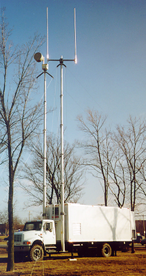 Available in both Heavy Duty and Super Heavy Duty models, non-military pneumatic locking masts offer a light weight elevation solution with a high payload capacity.  These vehicle or trailer mounted telescoping masts feature locking collars that allow the mast to remain extended indefinitely without air pressure.  Full-length keyways maintain directional azimuth and provide precise pointing accuracy.  Standard models are available in heights from 30 ft. / 8.9 m to 134 ft. / 40.8 m with payload capabilities up to 450 lbs. / 205 kg.