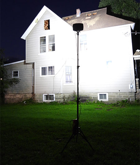 The Megastar 20k rechargeable floodlight is ideal for scene illumination in remote locations where there is no power.